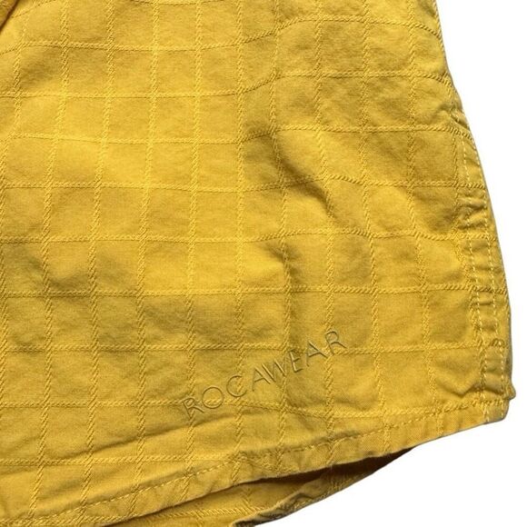 Rocawear Yellow Button Shirt Mens 3XL Long Sleeve Button  Shirt Hip Hop Skater - Picture 2 of 12